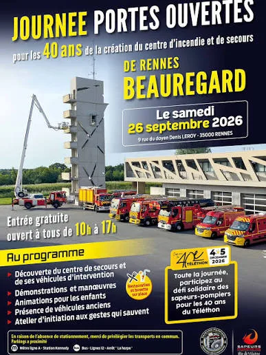 Porte ouverte caserne de pompier de Beauregard Rennes 2026