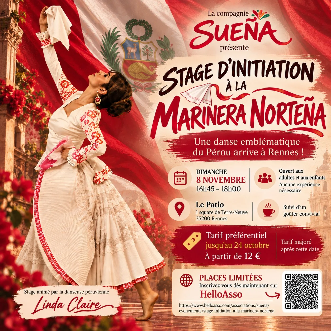 Atelier marinera en famille. Découvrez une magnifique danse péruvienne